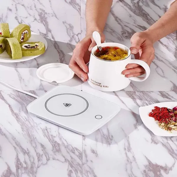 Coffee Cup Warmer Smart Vacuum Cup Coffee Cup Warmer Smart Vacuum Cup 55℃ Constant Temperature Milk Heating Pad for Home Office Green - Image 3